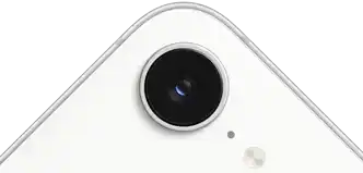 iPhone 17e, Teilansicht der Rückseite, Weiß, Fusion Kamera oben